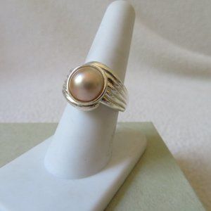 Sterling Champagne Mabe Pearl Ring